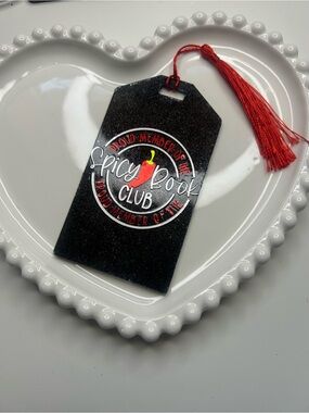 Spicy Book Club Glittery Bookmark